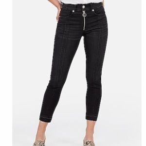 High Waisted Black Denim Perfect Cropped Skinny